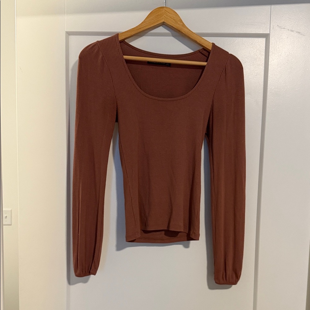 Abercrombie & Fitch Terracotta Long Sleeve Blouse